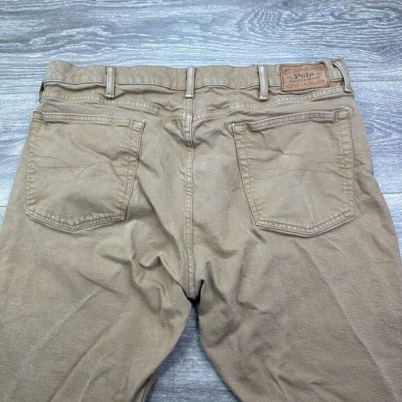 Polo Ralph Lauren Hampton Jeans Mens 40x30 (Actual 38x29) Relaxed Straight Khaki - Picture 9 of 16